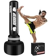 Boxing Bag with Stand Adult 180cm-Upgraded Self Inflating Heavy Punching Bag with Boxing Gloves a...