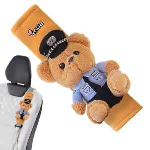 Car Seat Belt Shoulder Pad - Automotive Cute Plush Bear Seatbelt Protector Pad | Comfortable Car Seat Belt Pads Harness Pads for Adults