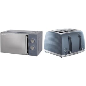 Russell Hobbs Honeycomb RHMM715G 17 Litre 700W Grey Solo Manual Microwave with 5 Power Levels