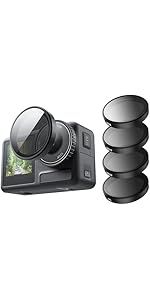 Camera Lens Filter Set for DJI Osmo Action 4 Action 3, 4-Pack CPL ND32 ND16 ND8 Polarizing Neutra...