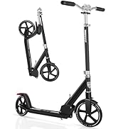 BELEEV Scooters for Kids Ages 6+, Folding 2 Wheel Scooter for Adults Teens, 200mm Big Wheels, 4 A...