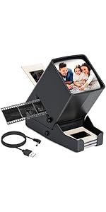 35mm Film and Slide Viewer for Old Slides 3x Magnification, Negative/Positive Film Portable LED L...