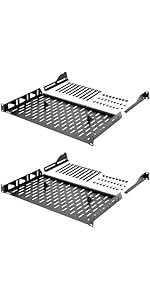 1U Vented Cantilever Shelf (2pcs Pack, 10inch depth)