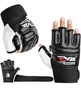 EVO Boxing Gloves with Hand Wraps For Men and Women With Leather Pro Gel for Muay Thai Kick Boxin...