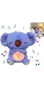 Breathing Teddy Breathing Otter Sleep Buddy Anxiety Relief Koala Bear Portable Plush Toy with Mus...