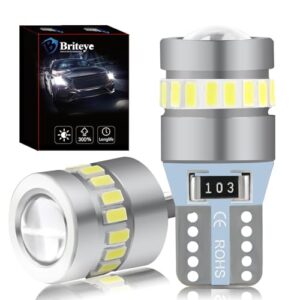 Briteye 501 T10 W5W LED Bulbs 6000K White Light For Car LED Position Light Bulbs Interior Reading Lights (2pcs)