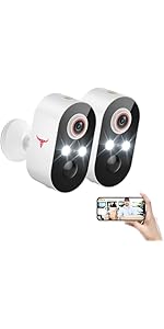 FISHBOT 1080P Wireless Security Camera, Outdoor/Indoor Home Cam with 2-Way Talk, Smart AI Human D...