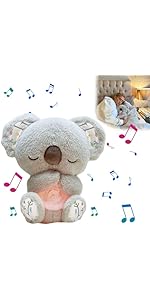 Breathing Teddy Breathing Otter Sleep Buddy Anxiety Relief Koala Bear Portable Plush Toy with Mus...
