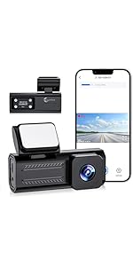 Diamond Lark Dash Cam Front, 2K Full HD Dash Camera for Cars, WiFi APP Mini Dashcam, 1.47” IPS Sc...