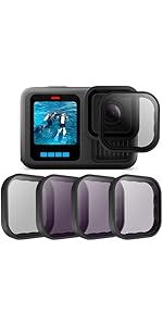 4-Pack Lens Filter CPL ND8 ND16 ND32 Filter for GoPro Hero 13 Black, Neutral Density and Circular...