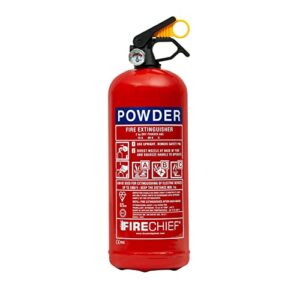 Multi Purpose Powder Fire Extinguisher – Ready to Use in Seconds – 2kg ABC Fire Extinguisher for Home & Kitchen Use – 5 Year Guarantee – Firechief Portable Extinguisher for Garages