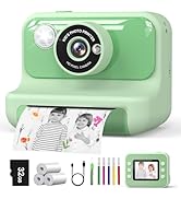 Hangrui Kids Camera Instant Print, 2.4'' Instant Camera for Kids, 1080P Kids Digital Camera with ...