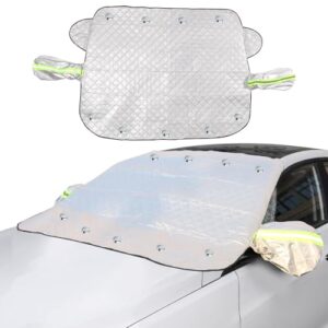 Pobuu Car Windshield Magnetic Ice Snow Cover with Side Mirror Cover