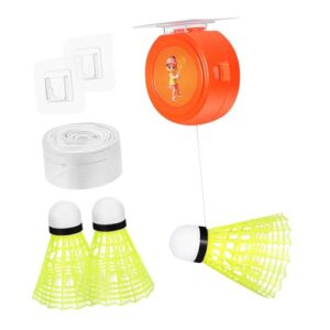 KICHOUSE 1 Set Badminton Trainer Rebound Badminton Rebound Shuttlecock Badminton Indoor Practice Badminton Training Tool Solo Badminton Rebound Trainer Shuttlecock Abs Orange