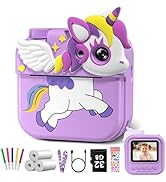 Hangrui Kids Instant Print Camera, Kids Camera for Girls with Inkless Print Paper & 32G Card, 2.4...