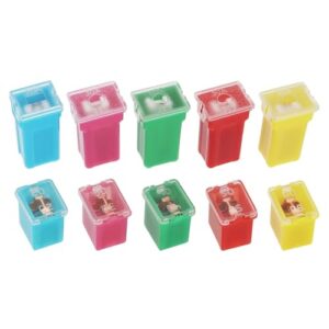 ECSiNG 10pcs Car Fuses Connection Assortment Kit 20A 30A 40A 50A 60A Tall and Low Box Shaped Mini Fuse Compatible with Ford Compatible with Nissa