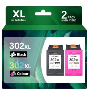 302XL Ink Cartridges Combo Pack Replacement for HP 302 Black and Colour