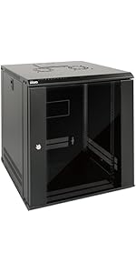 Tecmojo 12U Wall Mount Server Cabinet IT Network Rack Enclosure Lockable Door and Side Panels Bla...