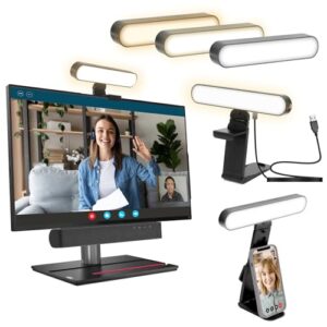 Lmaqfum 5W Bright Selfie Light Computer Laptop Video Conference Light Monitor Light 3000-6500K with Adjustable Stand for Webcam Zoom Call Video Meeting Recording Podcast Live Streaming