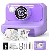 Hangrui Kids Camera Instant Print, 2.4'' Instant Camera for Kids, 1080P Kids Digital Camera with ...