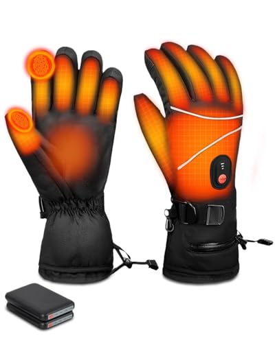 Lorrtta Heated Gloves for Men Waterproof Windproof Heated Gloves for Women 3 Speed Heat Adjustable Usb Heated Gloves Rechargeable with Touch Screen For Outdoor Motorcycle Cycling Skiing Gifts Winte