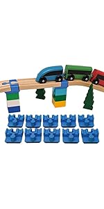 Baymo Duplo to Wooden Track Adapter for Kids Age 3 Years & Up - Railway Set Accessories & Add Ons...