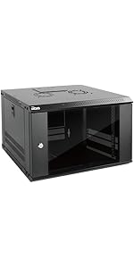 Tecmojo 6U Wall Mount Server Cabinet IT Network Rack Enclosure Lockable Door and Side Panels Blac...