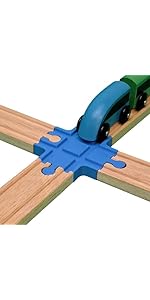 Baymo 4 Way Crossing to fit Wooden Railway for Kids Age 3 Years & Up - Railway Set Accessories & ...
