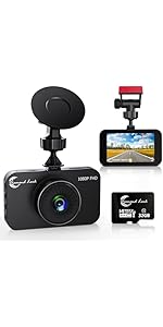 1080P Full HD DashCam for Cars, Diamond Lark Dash Cam Front with 32G SD Card, 3”LCD Screen, 170°W...