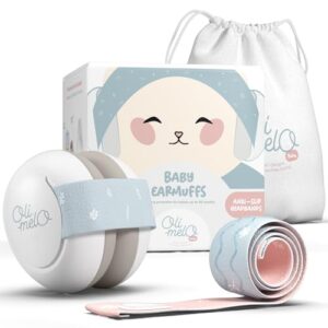 Oli-Melo Baby Ear Defenders : Noise Cancelling Protection up to 34 dB UKCA certified - Adjustable non-slip headbands - Baby Headphones for Infant
