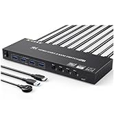 USB Type-C KVM Switch 4K@60Hz,MLEEDA USB C Switch for 2 Computers Share 1 Monitor and 4 USB Devic...