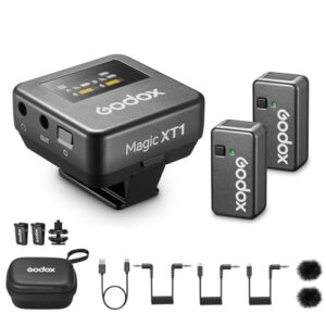GODOX Magic XT1 2.4G Wireless Microphone with Noise Reduction Compatible with Camera Smartphone/USB-C/Lightning