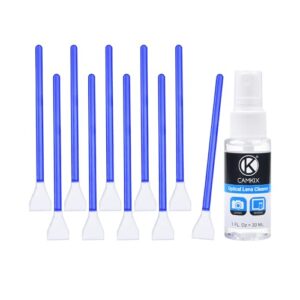 Camkix APS-C Sensor Cleaning Kit Digital Camera Lens Cleaner Kit Compatible with DSLR and Mirrorless Cameras - 10x of 16mm Dry Cleaning Swabs and 1 Bottle of Sensor Optical Lens Cleane