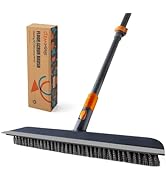 Shower Scrubber,Scrubbing Brush with Long Handle(132 cm),CLEANHOME 3 Different Fibre Cleaning Pad...