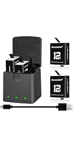 COOLSHOW HERO 12 Enduro Battery HERO 12/11/10/9 Battery 1800mAh 2 Packs and Triple HERO12/11/10/9...