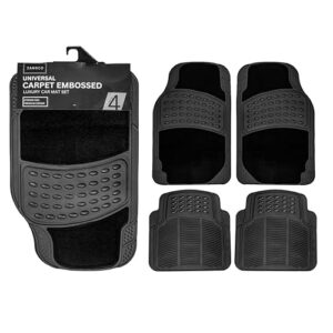 ZANGCO 4-Piece Premium Car Mats with Carpet - All-Weather Protection