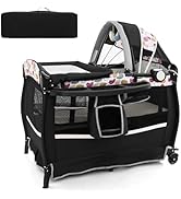 COSTWAY Baby Pushchair, Foldable Infant Stroller with Rain Cover, Mosquito Net, Carry Bag, Adjust...