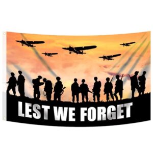Lest We Forget Flag UK for Veteran Memorial Day