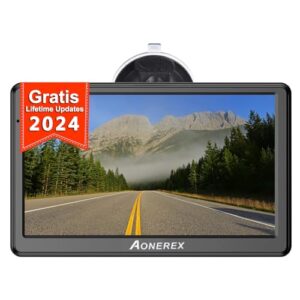 Aonerex Sat Nav 7 Inch Touch Screen with 2024 UK EU Maps (FREE Lifetime Updates)
