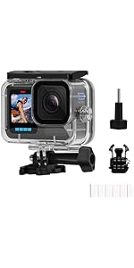 Waterproof Housing Case for HERO 13 Black, 60m Underwater Dive Case with Bracket, for Hero13 Acti...