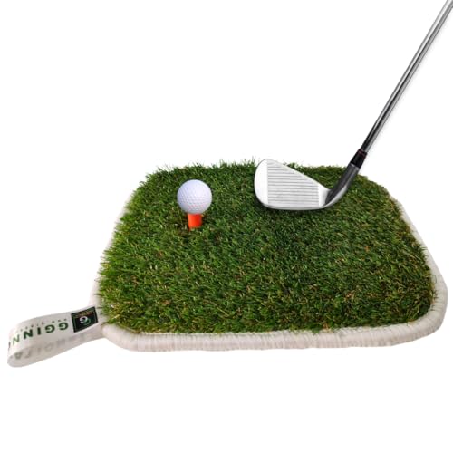 GGINNOVATIONS Golf Practice Mat 40x30 cm Lightweight Portable – Realistic Turf for Indoor & Outdoor Training – Perfect Golf Mat for Winter & All-Season (Bonus gift: 1 tee for Driver)