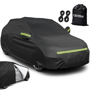 Favoto SUV Car Cover Waterproof - Custom Fit for Volkswagen Tiguan (2017-2024) All Weather for Automobiles Outdoor with Reflective Stripe Snow Sun Dust UV Protection Full Exterior Cove