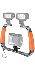 AuyKoo Diving Rig Stabilizer Aluminium Alloy Double Arm Tray Holder For Hero 12 11 10 9 8 7 6 Ins...