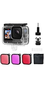 Waterproof Housing Case for HERO 13 Black, 60m Underwater Dive Case with Bracket, for Hero13 Acti...