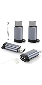 MoKo 4 Pack Lighting Female to USB C Male Adapter, iPhone to USB C Adapter for iPhone 15/16 Pro/...