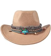 EGSHUFU Cowboy Hat Halloween Costume Cowgirl Hat for Women Men Adult Western Cow Girl Hat