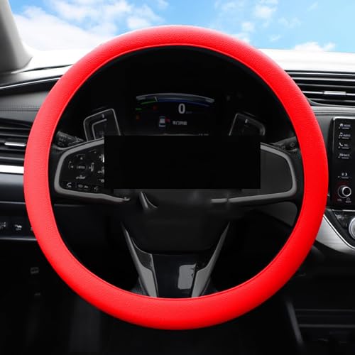Steering Wheel Covers,Non-Slip Silicone Car Steering Wheel Protective Cover Car Wheel Cover Elastic Stretch Car Steering Cover Universal for Diameter 32-40cm/12.6-15.7In (Red)