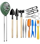 Bonsai Tools Set ,Bonsai Tools Kit Mini Gardening Tools 13Pcs Garden Transplanting Tool Soil Test...