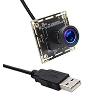 ELP 8MP USB Camera Module Auto Focus USB Camera No Distortion Webcam for Computers, Full HD 2448P...