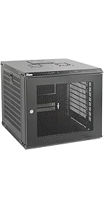 Tecmojo 9U Wall Mount Server Cabinet IT Network Rack Enclosure Lockable Door and Side Panels Blac...